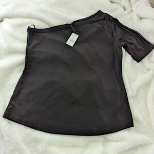 White House Black Market Black Cold Shoulder Blouse